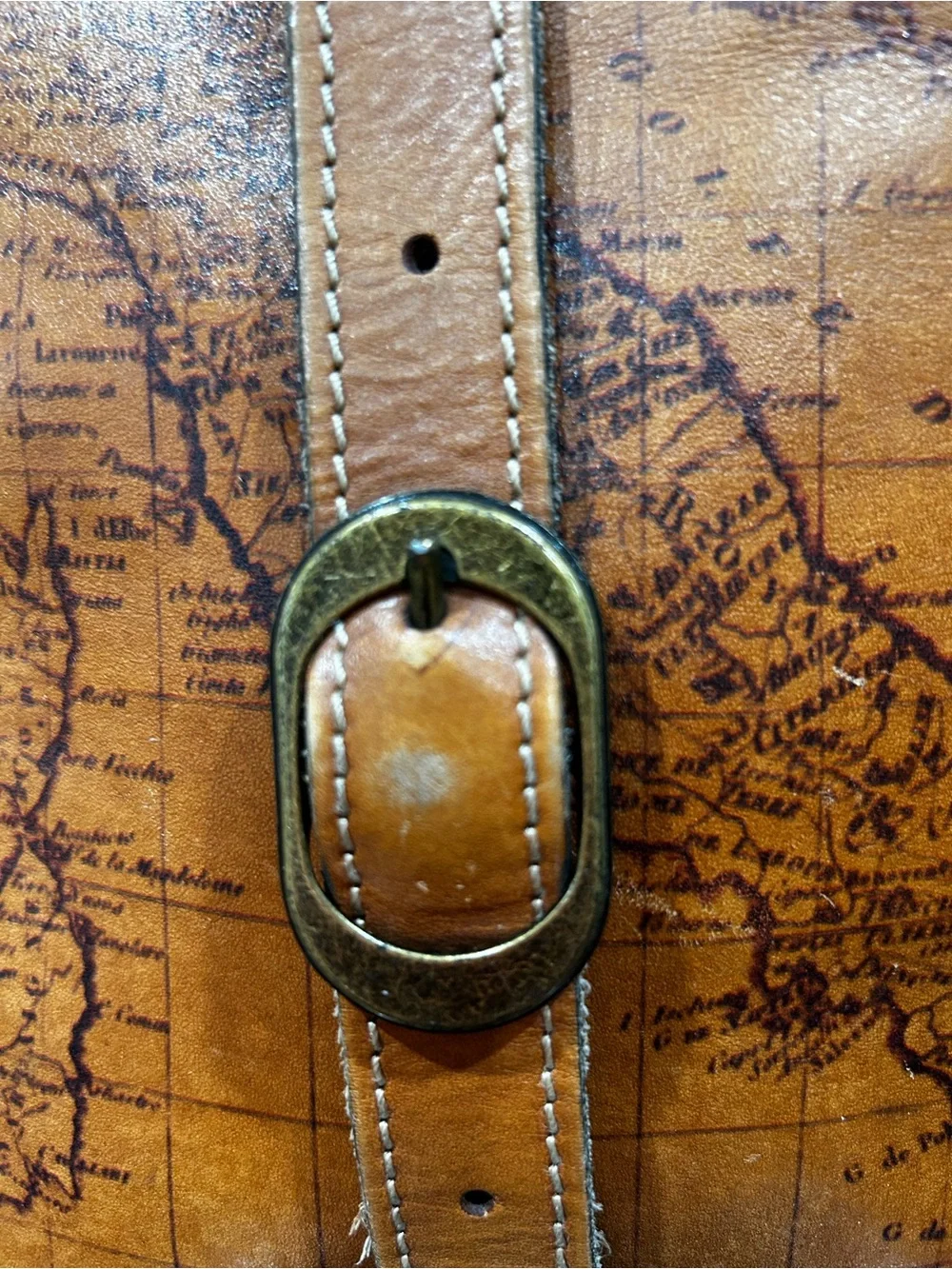 Patricia Nash Venezia Pouch Crossbody Signature Map Riot Rust